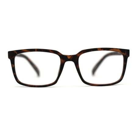 Stylish Matte Finish Rectangle Plastic Reading Glasses Matte Tortoise +2.75