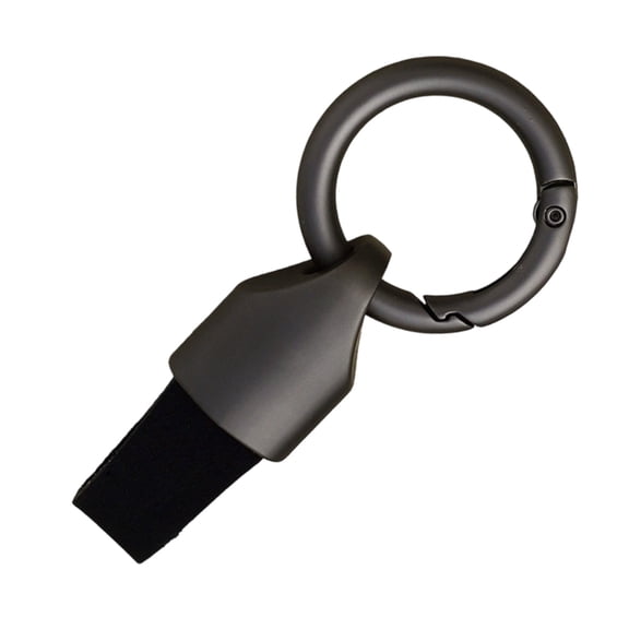 Stylish Matte Gunmetal Leather Keychain Lightweight Portable for Keys Gift