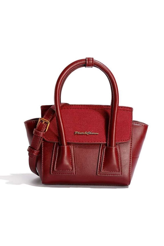 Stylish Matte Patterned Handbag with Mixed Materials - Casual Unisex Design