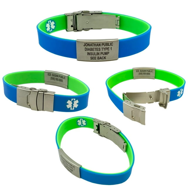 Are Medical Alert Bracelets Worth It Stylish Medical Alert Bracelets Sport Slim Reversible Blue Or Green