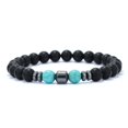 thumbnail image 1 of Stylish Men Bracelet Natural Tiger Eyes Volcanic Rock Healing Braslet Handmade Black Onyx Stone Strand Braclet Pulsera Hombre, 1 of 1