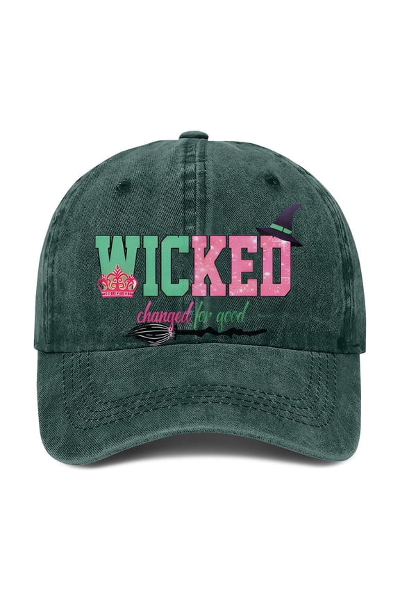 Stylish Men'S and Women'S Magic Wicked Witch Adjustable Baseball Cap -5x4.7"-Dark Green,Wicked Hat,Wicked Merch,Mens Baseball Hats