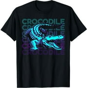 Stylish Men's Alligator Print Tee in Classic Black - Elevate Your Fashion Game with this Gator-Inspired T-Shirt