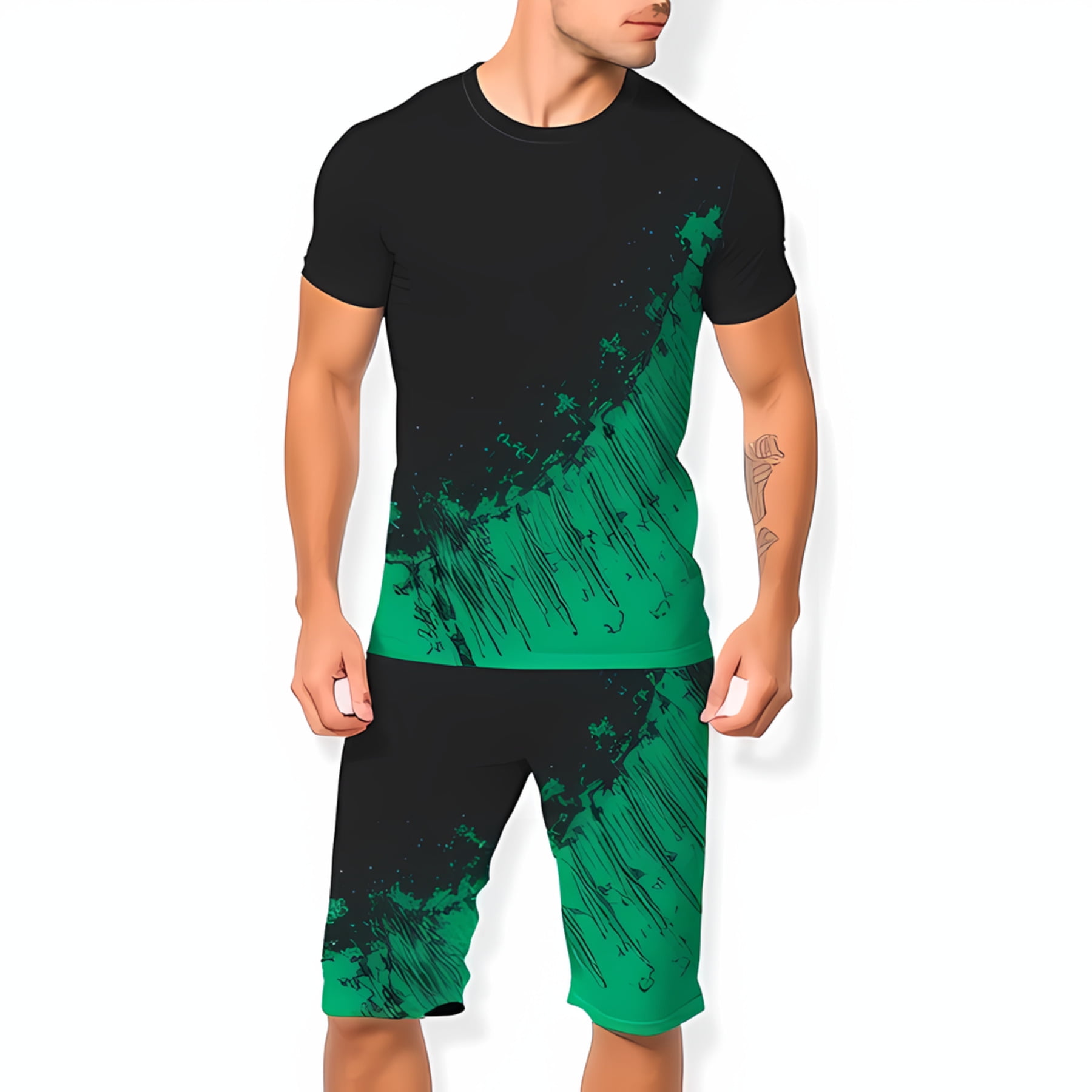 Stylish Men #39 s Athletic T Shirt and Shorts Set Fitted Black with Stylish Men #39 s Athletic T Shirt and Shorts Set Fitted Black with