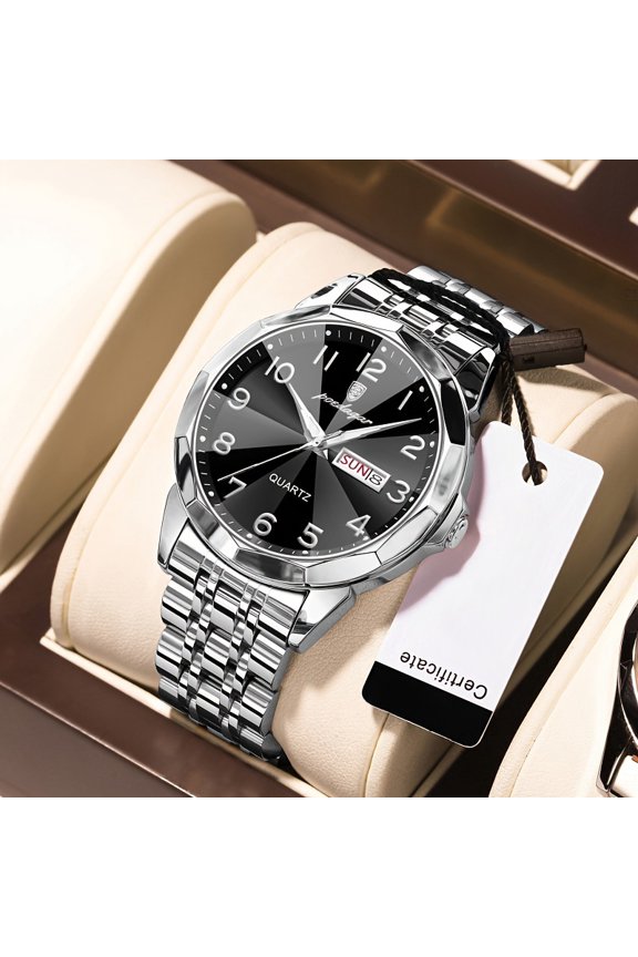 Stylish Men's Quartz Wrist Watch - Waterproof, Double Calendar, Fashionable Timepiece with Precise Quartz Movement - Ideal for Daily Wear, Business, or Casual Occasions