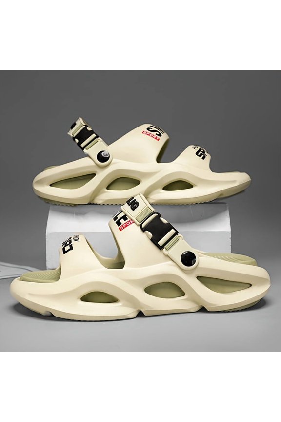 Stylish Men's Summer Slides - Ultra-Comfortable, Thick Sole Sandals with Breathable EVA Material for Indoor and Outdoor Activities, Perfect for Beach, Pool, and Water Park Fun