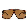 thumbnail image 1 of Stylish Mens Bold Squared Rectangle Flat Top Racer Plastic Sunglasses Tortoise - Brown, 1 of 4