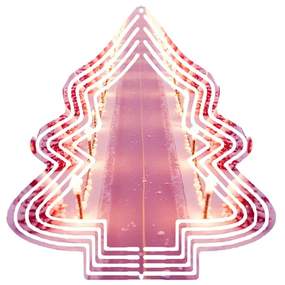 Stylish Metal Christmas Tree Wind Spinner - Festive Garden Decoration with Glowing Pathway Design for Yard & Outdoor Cheer