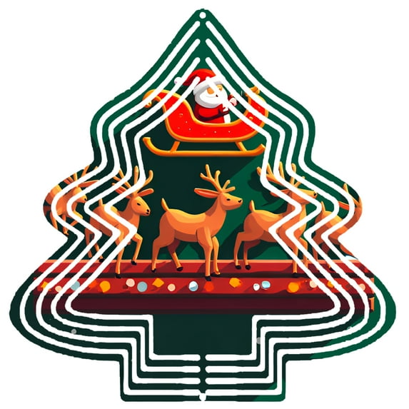 Stylish Metal Christmas Tree Wind Spinner - Festive Garden Decoration with Layered Design Perfect for Holiday Yard Decor