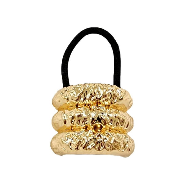 Stylish Metal Hair Ties for Women - Elegant Gold Ponytail and Silver Hair Accessories for Effortless Hairstyles