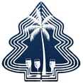 thumbnail image 1 of Stylish Metal Hanging Christmas Tree & Palm Tree Wind Spinner - Festive Garden Decoration with Sparkling Beverage Design, 1 of 7