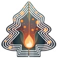 thumbnail image 1 of Stylish Metal Hanging Christmas Tree Wind Spinner - Abstract Flame Design with Layered Circles Perfect for Festive Garden Decor, 1 of 7
