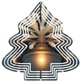 thumbnail image 1 of Stylish Metal Hanging Christmas Tree Wind Spinner - Abstract Geometric Design with Warm Golden Glow for Garden & Yard Decor, 1 of 7