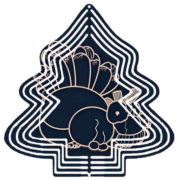 Stylish Metal Hanging Christmas Tree Wind Spinner - Abstract Squirrel Design with Geometric Layers for Garden & Yard Decor