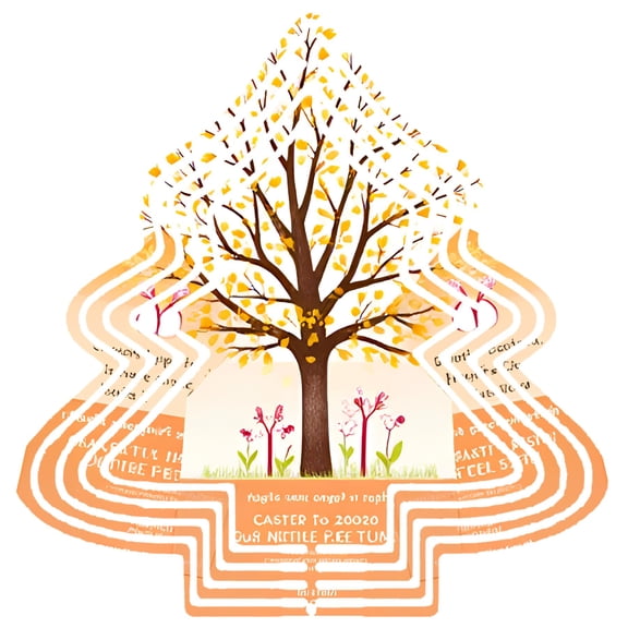 Stylish Metal Hanging Christmas Tree Wind Spinner - Autumn Leaves & Labyrinth Design for Festive Garden Decor