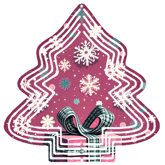 Stylish Metal Hanging Christmas Tree Wind Spinner - Checkered Bow Design Colorful Snowflakes Modern Layered Effect for Garden Decor