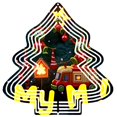 thumbnail image 1 of Stylish Metal Hanging Christmas Tree Wind Spinner - Colorful Baubles & Striped Ornament Design for Festive Yard & Garden Decor, 1 of 7