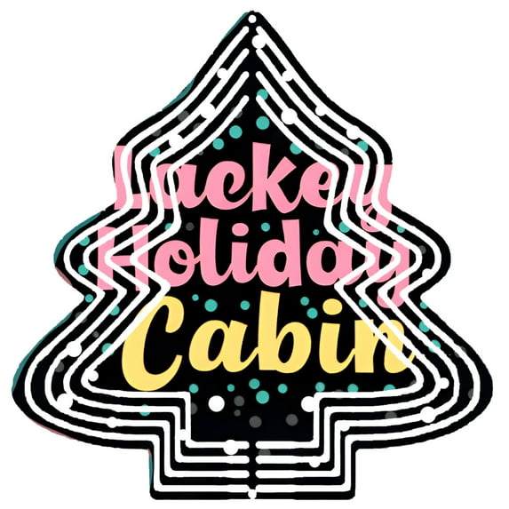 Stylish Metal Hanging Christmas Tree Wind Spinner - Colorful Dots & White Outline Design for Festive Yard & Garden Decor