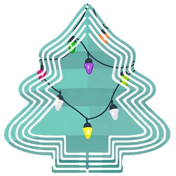 Stylish Metal Hanging Christmas Tree Wind Spinner - Colorful Zigzag Pattern with Festive Lights for Garden & Yard Decor