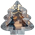 thumbnail image 1 of Stylish Metal Hanging Christmas Tree Wind Spinner - Concentric Circle Design with Festive Winter Scene for Garden & Yard Decor, 1 of 7