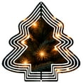 thumbnail image 1 of Stylish Metal Hanging Christmas Tree Wind Spinner - Concentric Circle Design with Illuminated Fir Branches for Festive Garden Decor, 1 of 7