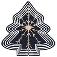thumbnail image 1 of Stylish Metal Hanging Christmas Tree Wind Spinner - Concentric Circle Design with Radiating Snowflake Pattern for Garden Decor, 1 of 7