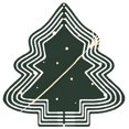 thumbnail image 1 of Stylish Metal Hanging Christmas Tree Wind Spinner - Concentric White Lines & Festive Dots Design for Garden & Yard Decor, 1 of 7