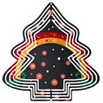 thumbnail image 1 of Stylish Metal Hanging Christmas Tree Wind Spinner - Concentric White Lines Festive Red & Yellow Circles Perfect for Garden Decor, 1 of 7