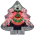 thumbnail image 1 of Stylish Metal Hanging Christmas Tree Wind Spinner - Decorative Garden Ornament with Concentric Rings & Festive Ornaments for Yard, 1 of 7