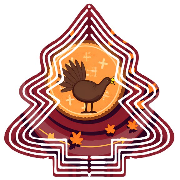 Stylish Metal Hanging Christmas Tree Wind Spinner - Decorative Garden Spinner with Autumn Leaves & Festive Star Patterns for Yard