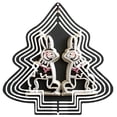 thumbnail image 1 of Stylish Metal Hanging Christmas Tree Wind Spinner - Decorative Garden Spinner with Concentric White Line Pattern for Festive Yards, 1 of 7