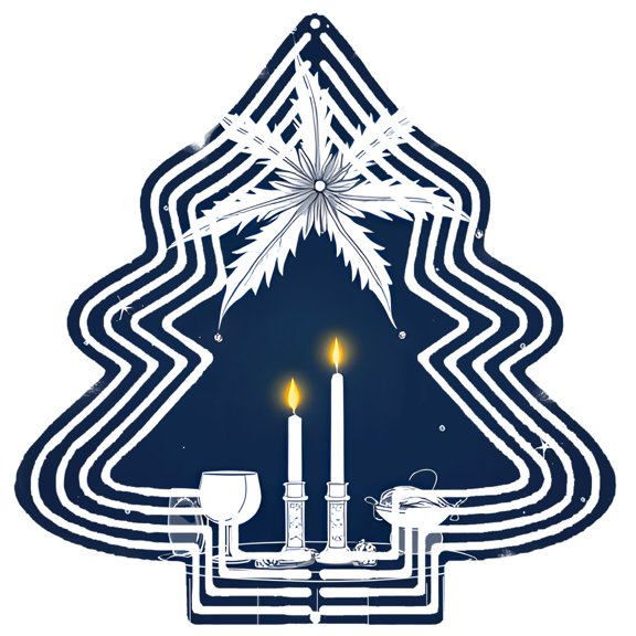 Stylish Metal Hanging Christmas Tree Wind Spinner - Decorative Garden Spinner with Star Candles and Menorah Design for Yard