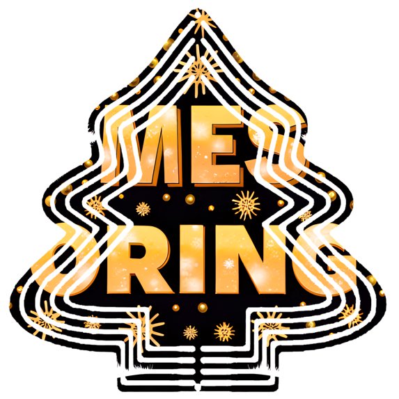 Stylish Metal Hanging Christmas Tree Wind Spinner - Festive Design with Golden ' MERING ' Snowflakes & Stars for Garden Decor