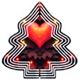 thumbnail image 1 of Stylish Metal Hanging Christmas Tree Wind Spinner - Festive Design with Layered White Outline & Heart Perfect for Garden Decor, 1 of 4