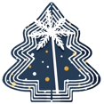 thumbnail image 1 of Stylish Metal Hanging Christmas Tree Wind Spinner - Festive Design with Snowflakes & Golden Ornaments for Garden & Yard Decor, 1 of 7