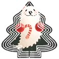 thumbnail image 1 of Stylish Metal Hanging Christmas Tree Wind Spinner - Festive Design with Spiral Candy Pattern Perfect for Yard & Garden Decor, 1 of 6