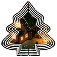 thumbnail image 1 of Stylish Metal Hanging Christmas Tree Wind Spinner - Festive Garden Decoration with Cozy House & Warm Lights Design, 1 of 7