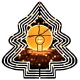 thumbnail image 1 of Stylish Metal Hanging Christmas Tree Wind Spinner - Festive Garden Decoration with Glowing Ornament & Concentric Light Trails, 1 of 7