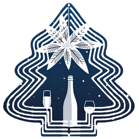 Stylish Metal Hanging Christmas Tree Wind Spinner - Festive Garden Decoration with Star and Bottle Design for Yard Decor