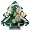 thumbnail image 1 of Stylish Metal Hanging Christmas Tree Wind Spinner - Festive Green & White Design with Lanterns for Garden & Yard Decor, 1 of 7