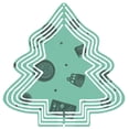 thumbnail image 1 of Stylish Metal Hanging Christmas Tree Wind Spinner - Festive Illustrations Layered Design for Garden & Yard Decor, 1 of 7