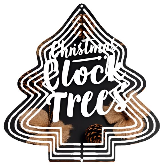Stylish Metal Hanging Christmas Tree Wind Spinner - Festive Pinecone Design for Garden & Yard Decor - Perfect Holiday Decoration