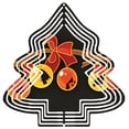 thumbnail image 1 of Stylish Metal Hanging Christmas Tree Wind Spinner - Festive Red Bow & Ornaments Design for Garden & Yard Decor Modern Black Background, 1 of 4