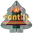 thumbnail image 1 of Stylish Metal Hanging Christmas Tree Wind Spinner - Festive Red Orange & Green Stripes with Flame Top - Perfect for Garden Decor, 1 of 7