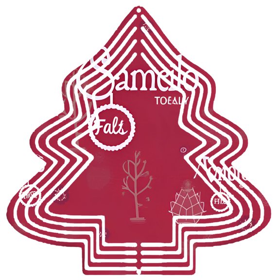 Stylish Metal Hanging Christmas Tree Wind Spinner - Festive Red Outline with White Text & Graphics - Perfect for Yard & Garden Decor