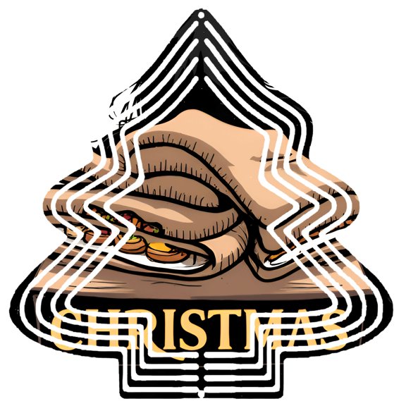 Stylish Metal Hanging Christmas Tree Wind Spinner - Festive Triangular Design with Holiday Perfect for Garden & Yard Decor