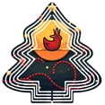thumbnail image 1 of Stylish Metal Hanging Christmas Tree Wind Spinner - Geometric Design with Red Bird & Candy Stripes for Festive Garden Decor, 1 of 7
