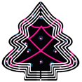 thumbnail image 1 of Stylish Metal Hanging Christmas Tree Wind Spinner - Geometric Diamond Pattern with Black White Pink Blue & Pink Dots for Garden Decor, 1 of 7