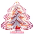 thumbnail image 1 of Stylish Metal Hanging Christmas Tree Wind Spinner - Layered Design with Glowing Stars Perfect for Festive Yard & Garden Decor, 1 of 7