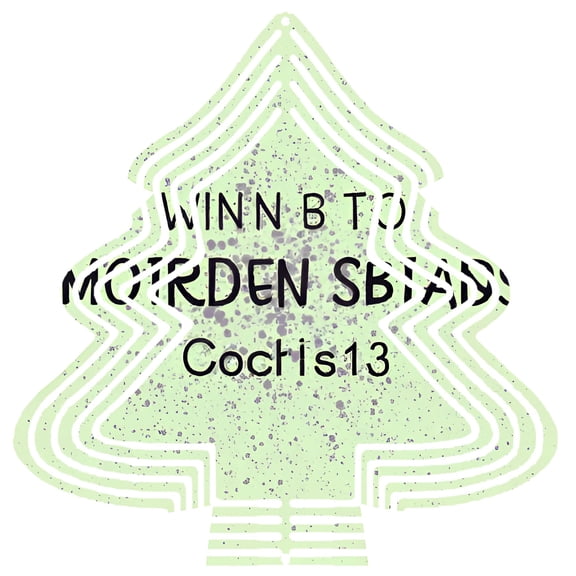 Stylish Metal Hanging Christmas Tree Wind Spinner - Light Green with Speckled Texture & Layered Circles - Perfect for Garden Decor